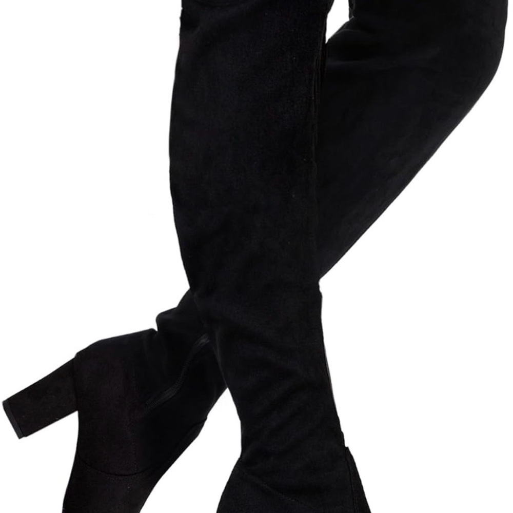 Vepose Black Over the Knee Boots